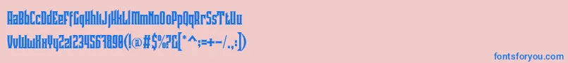 Pindunk Personal Use-Schriftart – Blaue Schriften auf rosa Hintergrund