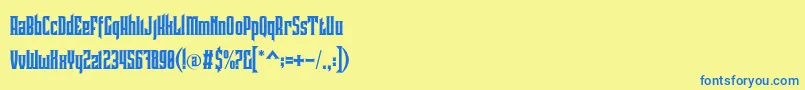 Шрифт Pindunk Personal Use – синие шрифты на жёлтом фоне
