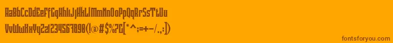 Pindunk Personal Use-fontti – ruskeat fontit oranssilla taustalla