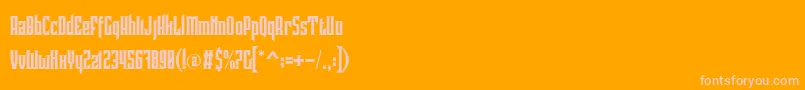 Pindunk Personal Use-Schriftart – Rosa Schriften auf orangefarbenem Hintergrund