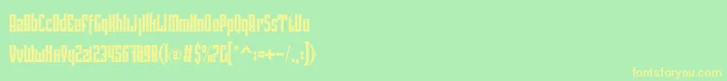 Шрифт Pindunk Personal Use – жёлтые шрифты на зелёном фоне