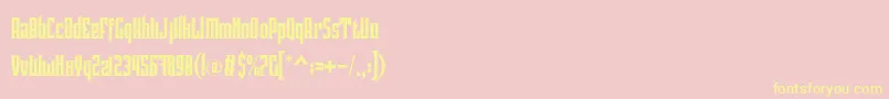 Fonte Pindunk Personal Use – fontes amarelas em um fundo rosa