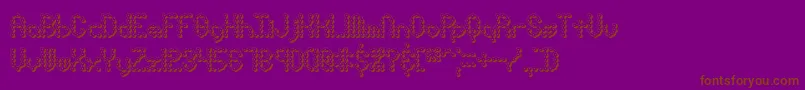 pindwnx-Schriftart – Braune Schriften auf violettem Hintergrund