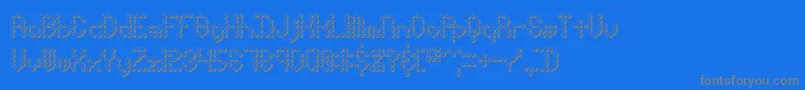 pindwnx-Schriftart – Graue Schriften auf blauem Hintergrund