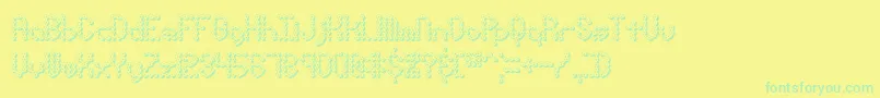 pindwnx Font – Green Fonts on Yellow Background