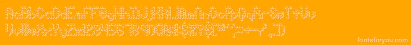 pindwnx-Schriftart – Rosa Schriften auf orangefarbenem Hintergrund