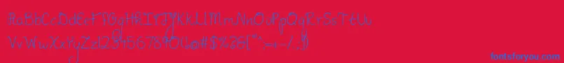フォントpineapples dont have sleeves – 赤い背景に青い文字