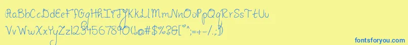Шрифт pineapples dont have sleeves – синие шрифты на жёлтом фоне