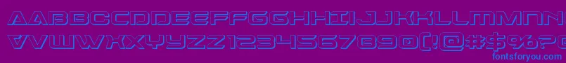 Dameron3D Font – Blue Fonts on Purple Background