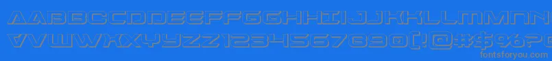 Dameron3D Font – Gray Fonts on Blue Background