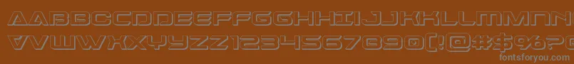 Dameron3D-Schriftart – Graue Schriften auf braunem Hintergrund