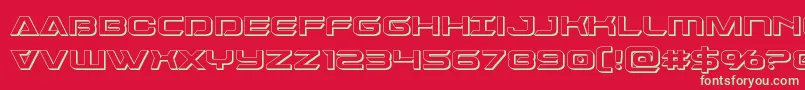 Dameron3D Font – Green Fonts on Red Background