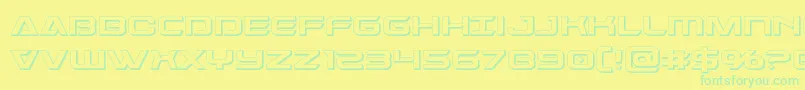 Dameron3D Font – Green Fonts on Yellow Background