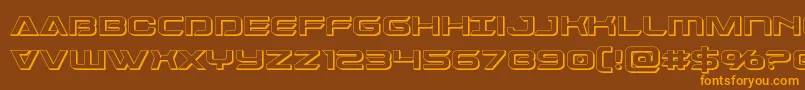 Dameron3D Font – Orange Fonts on Brown Background