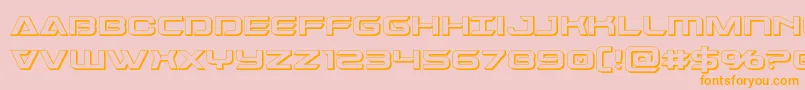 Dameron3D Font – Orange Fonts on Pink Background
