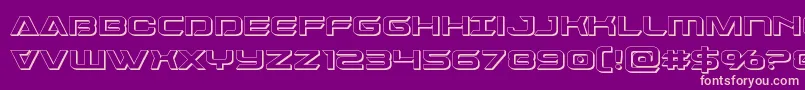 Dameron3D Font – Pink Fonts on Purple Background