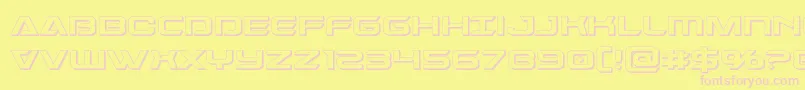 Dameron3D Font – Pink Fonts on Yellow Background