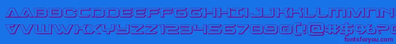 Dameron3D Font – Purple Fonts on Blue Background