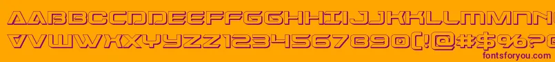 Dameron3D Font – Purple Fonts on Orange Background