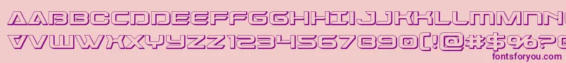 Dameron3D Font – Purple Fonts on Pink Background