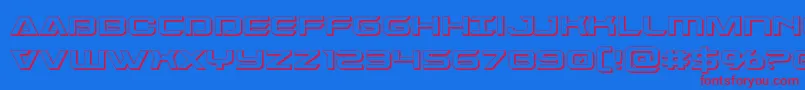 フォントDameron3D – 赤い文字の青い背景