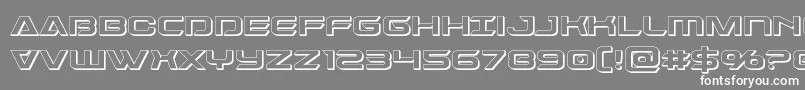 Dameron3D-Schriftart – Weiße Schriften auf grauem Hintergrund