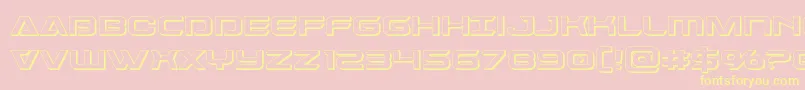 Dameron3D Font – Yellow Fonts on Pink Background