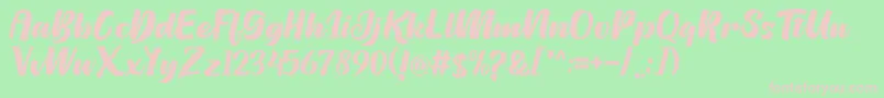 Pinguid-fontti – vaaleanpunaiset fontit vihreällä taustalla