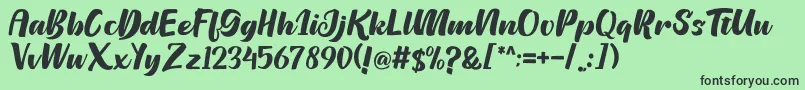 Pinguid Font – Black Fonts on Green Background
