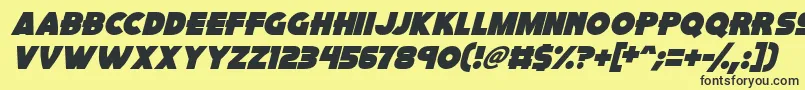 Fonte Pink Rocket Italic – fontes pretas em um fundo amarelo