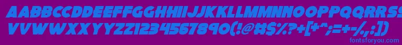 Police Pink Rocket Italic – polices bleues sur fond violet