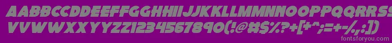 フォントPink Rocket Italic – 紫の背景に灰色の文字