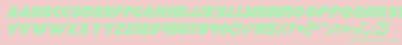 Fonte Pink Rocket Italic – fontes verdes em um fundo rosa