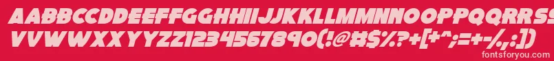 フォントPink Rocket Italic – 赤い背景にピンクのフォント