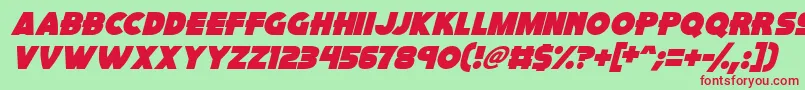Fonte Pink Rocket Italic – fontes vermelhas em um fundo verde