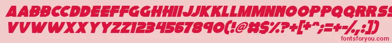 Fonte Pink Rocket Italic – fontes vermelhas em um fundo rosa