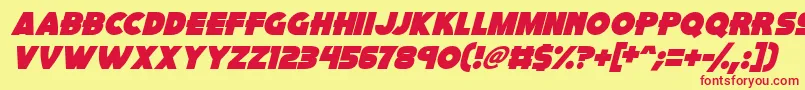 fuente Pink Rocket Italic – Fuentes Rojas Sobre Fondo Amarillo