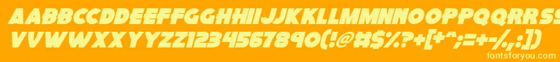 Pink Rocket Italic Font – Yellow Fonts on Orange Background