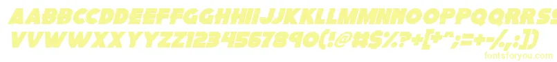 フォントPink Rocket Italic – 黄色のフォント