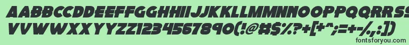 Fonte Pink Rocket Italic – fontes pretas em um fundo verde