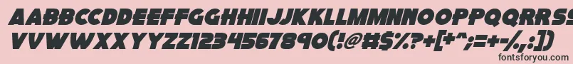 フォントPink Rocket Italic – ピンクの背景に黒い文字