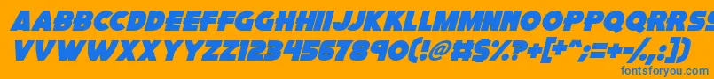 Pink Rocket Italic Font – Blue Fonts on Orange Background