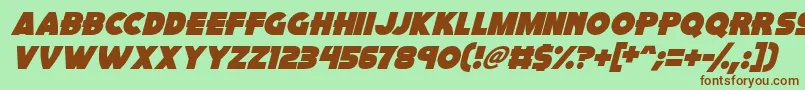 Fonte Pink Rocket Italic – fontes marrons em um fundo verde