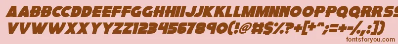 Pink Rocket Italic Font – Brown Fonts on Pink Background