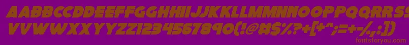 Pink Rocket Italic Font – Brown Fonts on Purple Background