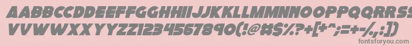 フォントPink Rocket Italic – ピンクの背景に灰色の文字