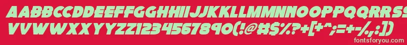 Czcionka Pink Rocket Italic – zielone czcionki na czerwonym tle