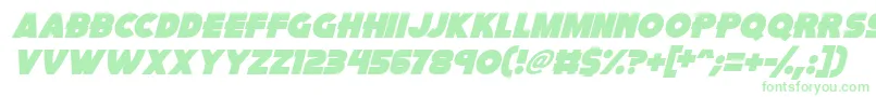 Fonte Pink Rocket Italic – fontes verdes em um fundo branco