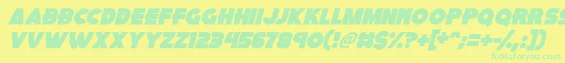 Шрифт Pink Rocket Italic – зелёные шрифты на жёлтом фоне