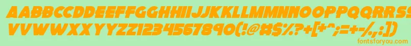 Fonte Pink Rocket Italic – fontes laranjas em um fundo verde